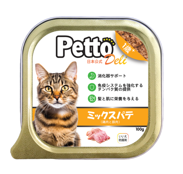 Pate hỗn hợp gà & heo cho Mèo PETTO DELI 100g Chất lượng Nhật Bản